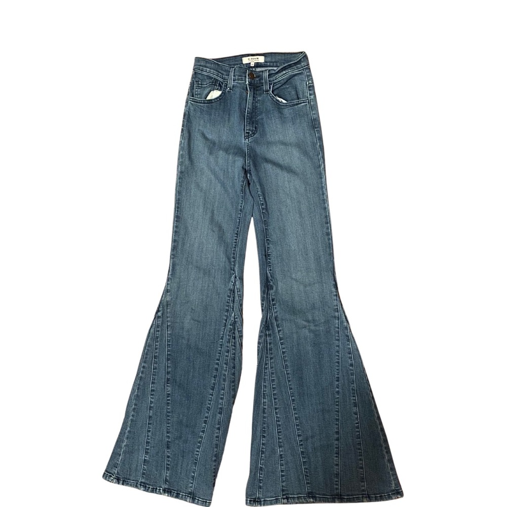 O2 Denim Vintage Bell Bottom Mom Jeans - Extra Long Size 26 Made in USA